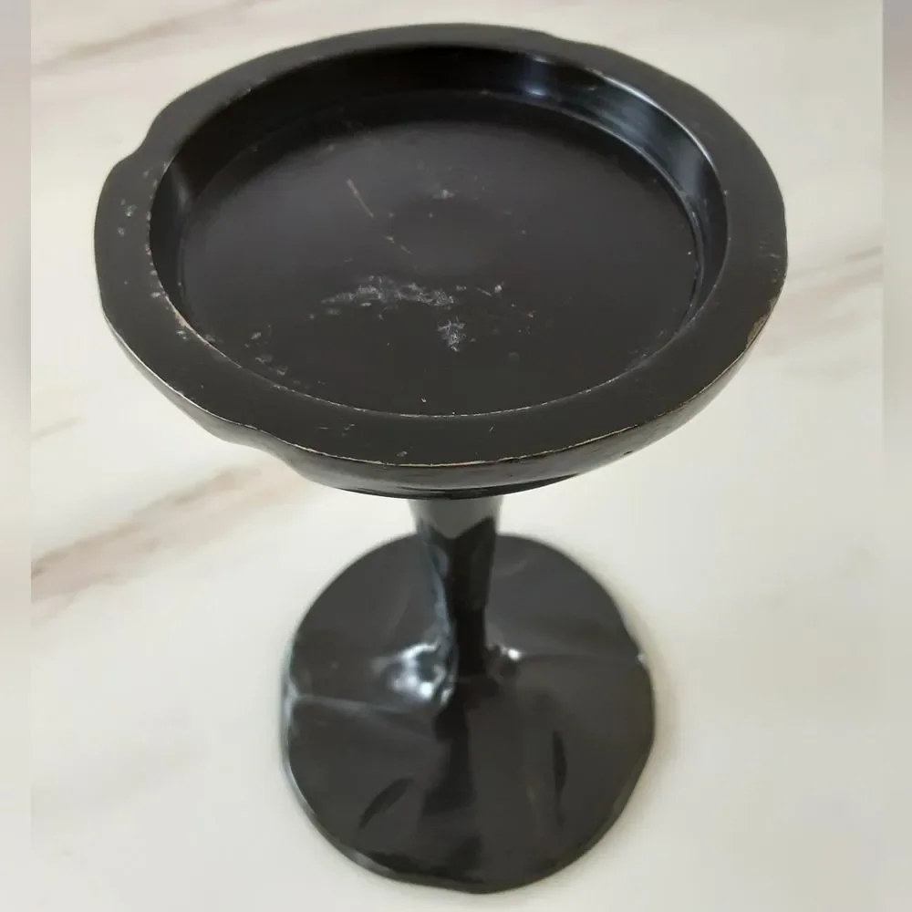 Black Brass Metal Traditional Decorative Pillar Candle Stand Holder 7